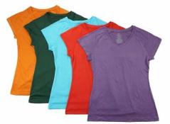 Aviva Women's Five-Pack Assorted Color Dry Fit Active Tops Size S M L XL
