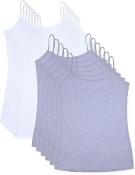 Studio 3 Women Grey & White Camisole Tops Size S M L XL 1X 2X 3X