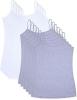 Studio 3 Women Grey & White Camisole Tops Size S M L XL 1X 2X 3X