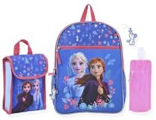Disney Frozen Girls Blue Floral 16 inch Backpack 6 Piece Set