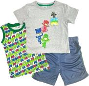 PJ Masks Boys' 3 Piece Short Set Green Size 2T, 3T, 4T, 4, 5, 6, 7 Toddler Kids