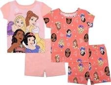 Disney Princess Toddler Girls 4pc Pajama Short Sets Size 2T 3T 4T
