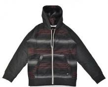 Quiksilver Big Boys Dark Charcoal Stripe Hoodie Size 12 (Medium) $40
