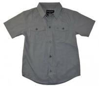 Calvin Klein Boys S/S Light Gray Woven Shirt Size 5 $37