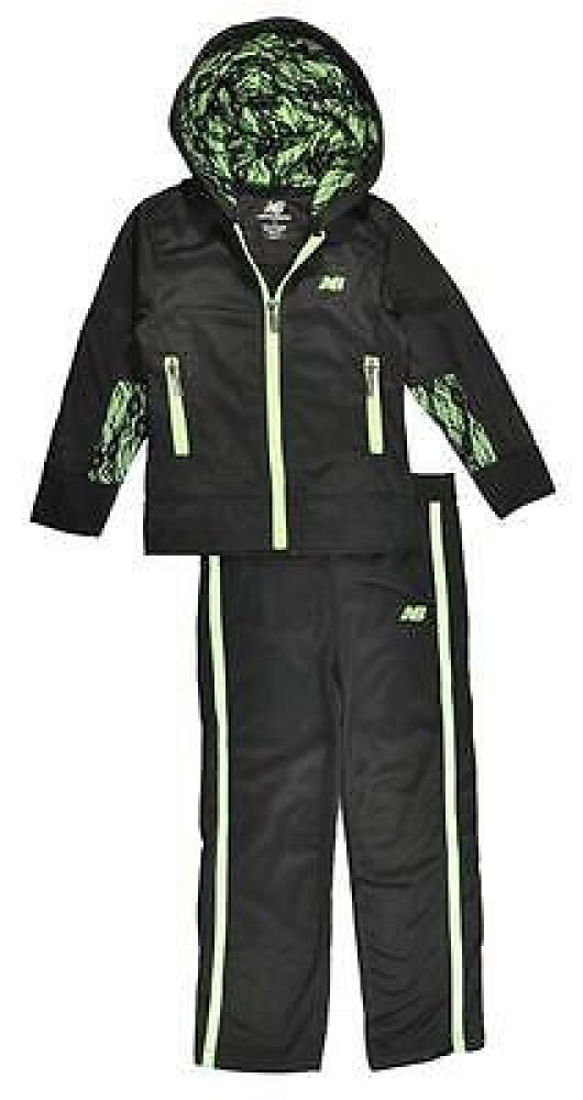 New Balance Toddler Girls Black Lace Detailed Hoodie 2pc Pant Set Size 2T 3T 4T