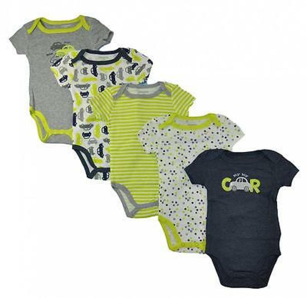Absorba Infant Boys My Toy Car 5pc S/S Bodysuits Size 0/3M 3/6M 6/9M $32