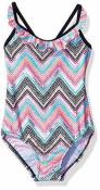 Osh Kosh B'gosh Toddler Girls Zigzag Stripe One Piece Swimsuit Size 2T 3T 4T 5T