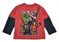 Marvel Avengers Toddler Boys L/S Red Character Print Top Size 2T $12.99