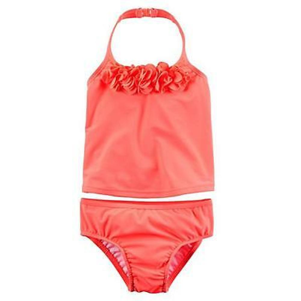 Carter's Infant Girls 2pc Melon Rosette Tankini Set Size 3/6M 6/9M
