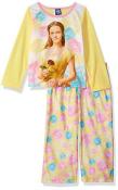 Beauty & The Beast Girls Yellow Pajama Top & Pant Set Size 4 6 8 10