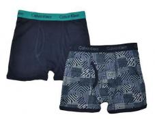 Calvin Klein Boys Navy & Teal 2 Pack Boxer Briefs Size 4/5 6/7 8/10 12/14 16/18