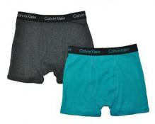 Calvin Klein Boys Charcoal Teal 2pk Boxer Briefs Size 4/5 6/7 8/10 12/14 16/18