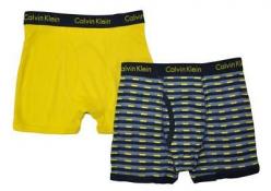 Calvin Klein Boys Gray Yellow 2pk Boxer Briefs Size 4/5 6/7 8/10 12/14 16/18