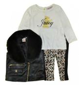 Juicy Couture Infant Girls Black Vest 3pc Set Size 3/6M 6/9M 12M 18M 24M