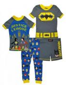 Justice League Toddler Boys 4-Piece Snug Fit Pajama Set Size 2T 3T 4T