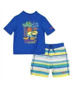 Skechers Infant Boys Blue Two-Piece Rashguard Swim Set Size 12M 18M 24M