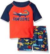 Kiko & Max Infant Boys Red Two-Piece Rashguard Swim Set Size 3/6M 6/9M