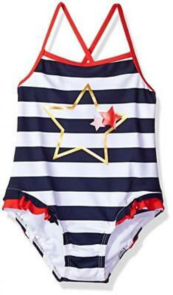 Kiko & Max Girls Striped One-Piece Swimsuit Size 2T 3T 4T 4 5 6 6X