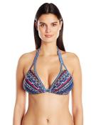 Jessica Simpson Womens  Double Tunnel Triangle D-Bra Bikini Top Size SD