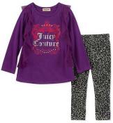 Juicy Couture Girls Purple Tunic & Legging Set Size 2T 3T 4T 4 5 6 6X 7 8/10 12