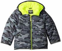 Osh Kosh B'gosh Boys Gray Camo Print Puffer Jacket Size 2T 3T 4T 4 5/6 7