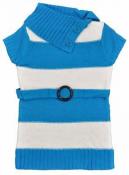 Chillipop Girls S/S Turquoise & White Striped Sweater Dress Size 4 5/6