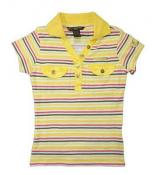 Rocawear Girls S/S Yellow Striped Polo Top Size 5 6 $26