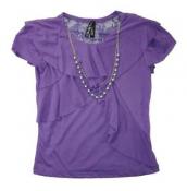 Star Ride Girls S/S Purple Top W/Necklace Size 4 $20