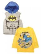 Batman Toddler Boys Costume Puffer Vest & Top Set Size 2T 3T 4T
