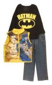Batman Toddler Boys Puffer Vest 3pc Pant Set Size 2T 3T 4T 5T