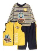 Thomas & Friends Infant Boys Yellow Puffer Vest 3pc Pant Set Size 12M 18M 24M