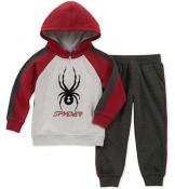 Spyder Boys Red & Gray 2pc Fleece Sweatsuit Size 2T 3T 4T 4 5 6 7