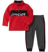 Spyder Infant Boys Red & Charcoal Polar Fleece 2pc Jogger Size 12M 18M 24M $50