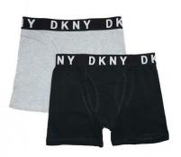 DKNY Boys' Gray & Black 2 Pack Boxer Brief Size S M L XL