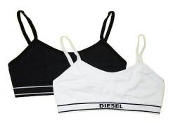 Diesel Girls Black & White Two-Pack Seamless Bralette Size S M L XL