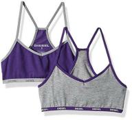 Diesel Girls Gray & Purple Two-Pack Racer Back Bralettes Size S M L