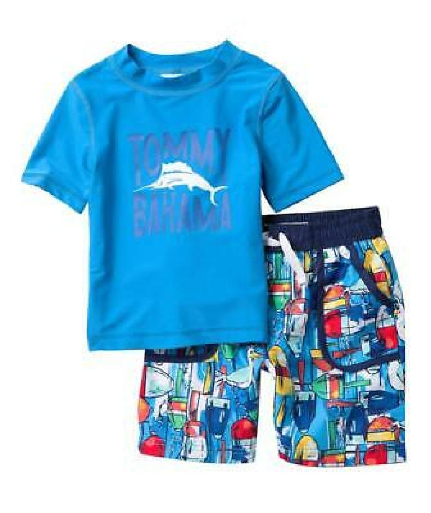 Tommy Bahama Boys Blue Marlin 2pc Rashguard Set Size 4 5 6 7