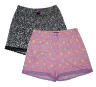 Love To Sleep Women's Zebra/Pink 2 Pack Lace Detail Pajama Shorts Size S M L XL
