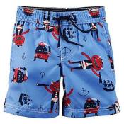 Osh Kosh B'gosh Toddler Boys Blue Printed Swim Short Size 2T 3T