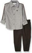 Calvin Klein Infant Boys Grey Shirt 2pc Pant Size 12M 18M 24M $50