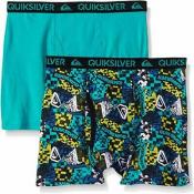 Quiksilver Boys Teal & Printed 2pk Boxer Briefs Size 4/5 6/7 $18