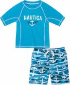 Nautica Boys Blue 2pc Rashguard Swim Set Size 2T 3T 4T 4 5 6 7