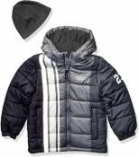 London Fog Boys Gray Puffer Outerwear Coat W/Beenie Size 2T 3T 4T 