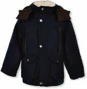 London Fog Boys Navy Fauw Wool Outerwear Coat Size 4 5/6 7