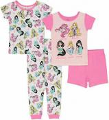 Disney Princess Toddler Girls 4pc Pajama Set Size 2T 3T 4T 