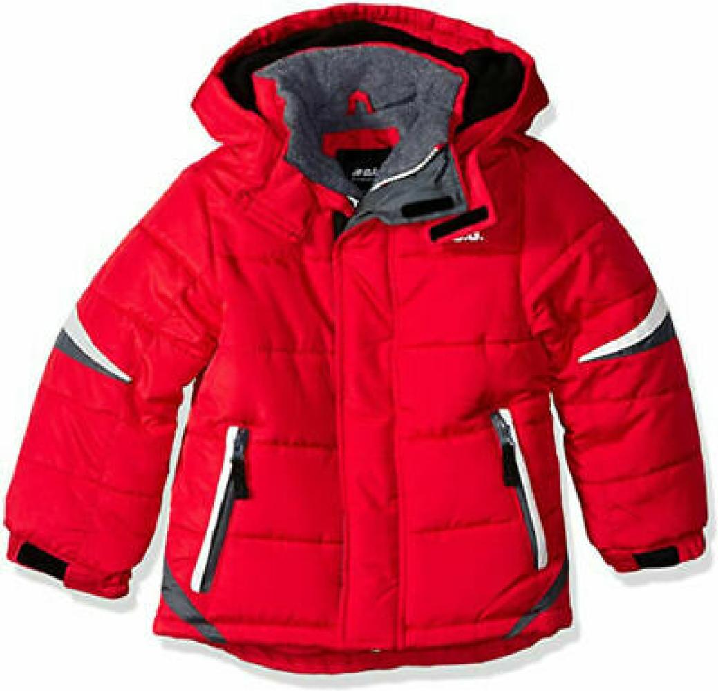 London Fog Big Red & Gray Puffer Jacket Size 8 10/12 14/16