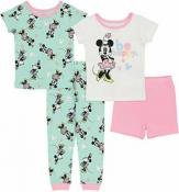 Minnie Mouse Toddler Girls S/S Four-Piece Pajama Set Size 2T 3T 4T 