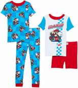 Super Mario Boys 4pc S/S Cotton Pajama Pant Set Size 4 6 8 10 