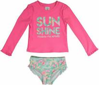 Kiko & Max Infant Girls 2pc Pink Rashguard Swim Set Size 12M 18M 24M