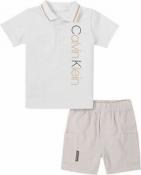 Calvin Klein Infant Boys S/S White Polo 2pc Short Set Size 12 M 18M 24M $50